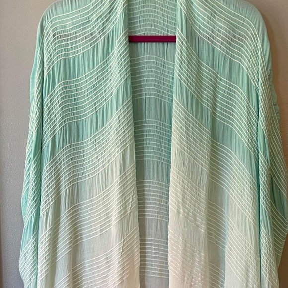 Woven striped Ombre dyed Kimono-Mint - Picture 1 of 5